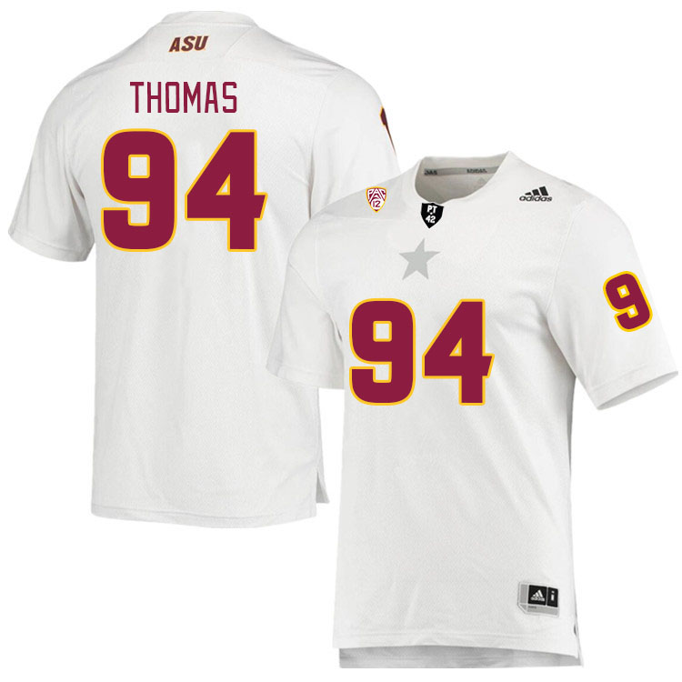 Men #94 Landen Thomas Arizona State Sun Devils College Football Jerseys Stitched Sale-White